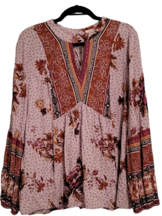 Maurices Tops - Maurices Pink Floral V-Neck Boho Tunic, Sz 0x